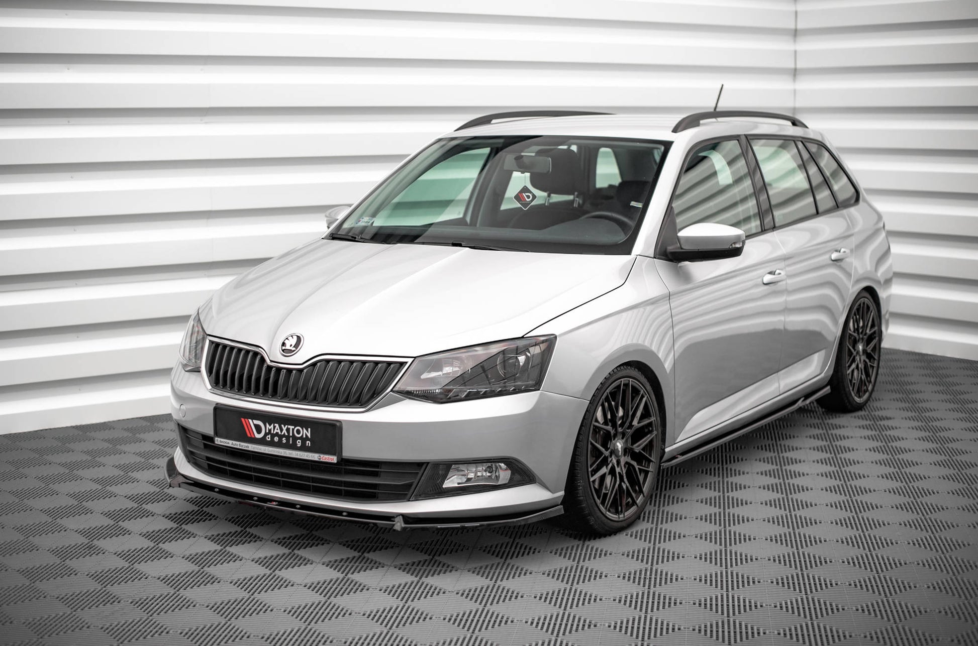 Seitenschweller Ansatz für Skoda Fabia Mk3 schwarz Hochglanz
