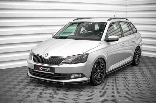 Seitenschweller Ansatz für Skoda Fabia Mk3 schwarz Hochglanz