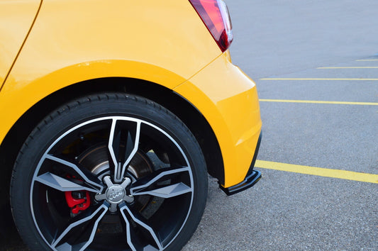Heck Ansatz Flaps Diffusor für Audi S1 8X schwarz Hochglanz
