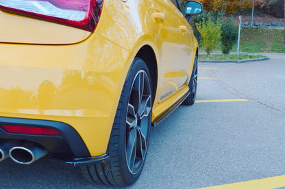 Heck Ansatz Flaps Diffusor für Audi S1 8X schwarz Hochglanz