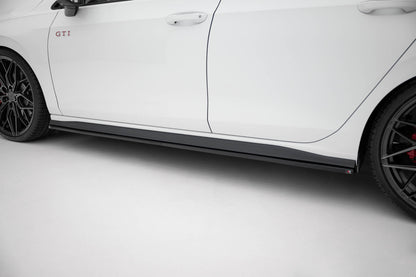 Seitenschweller Ansatz für V.1 für VW Golf GTI / GTE / GTI Clubsport / GTD / R-Line Mk8 schwarz Hochglanz