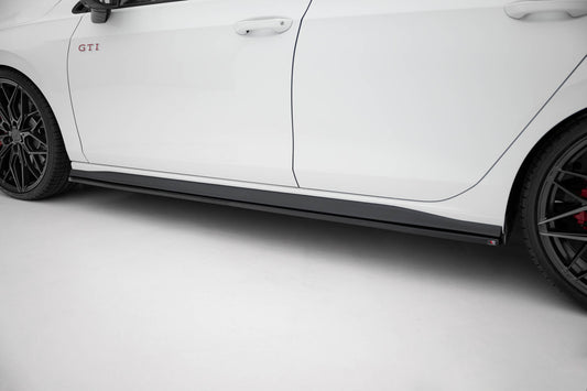 Seitenschweller Ansatz für V.1 für VW Golf GTI / GTE / GTI Clubsport / GTD / R-Line Mk8 schwarz Hochglanz