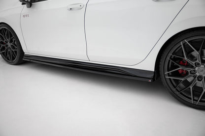 Seitenschweller Ansatz für VW Golf GTI / GTE / GTI Clubsport / GTD / R-Line Mk8 schwarz Hochglanz
