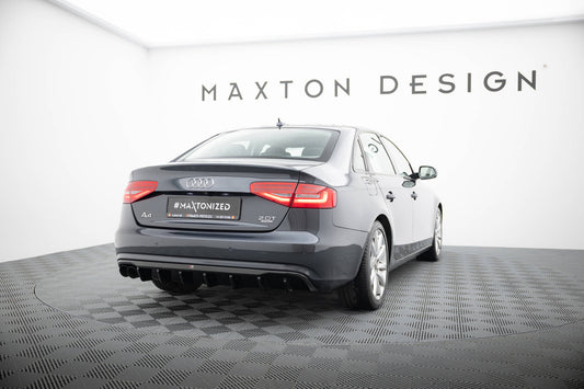 Diffusor Heck Ansatz für Audi A4 B8 Facelift (Doppelauspuff li.)