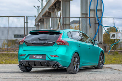 Diffusor Heck Ansatz für Volvo V40 R-design schwarz Hochglanz