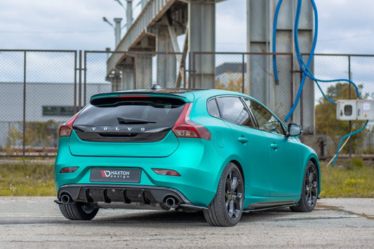 Diffusor Heck Ansatz für Volvo V40 R-design schwarz Hochglanz