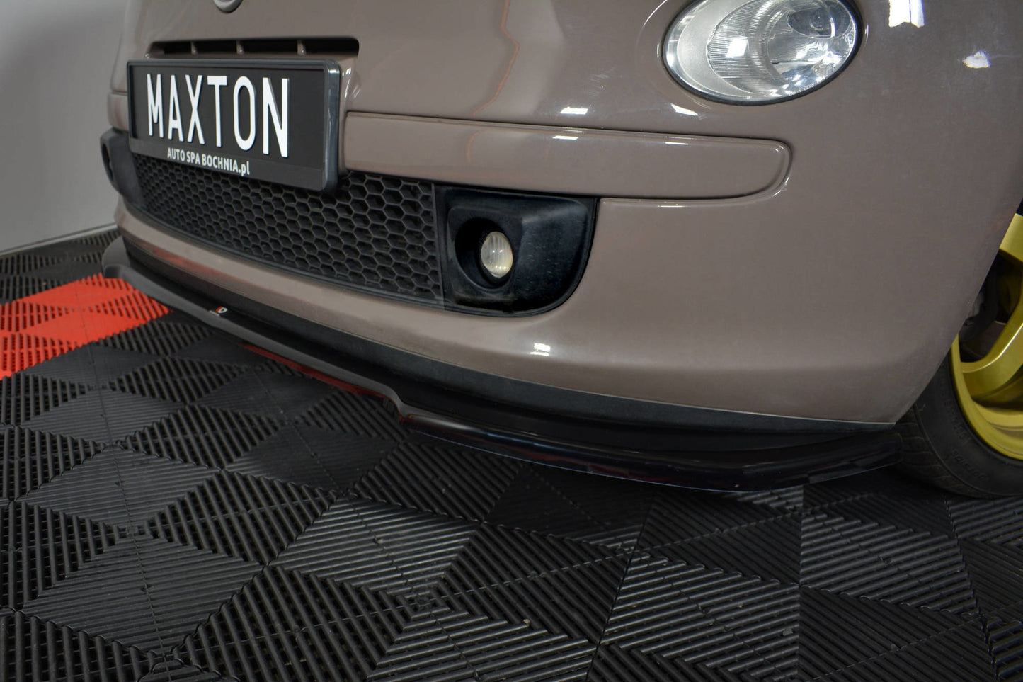 Front Ansatz V.2 für FIAT 500 HATCHBACK vor Facelift schwarz Hochglanz