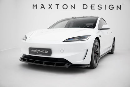 Front Ansatz V.2 für Tesla Model 3 Performance Mk1 Facelift schwarz Hochglanz