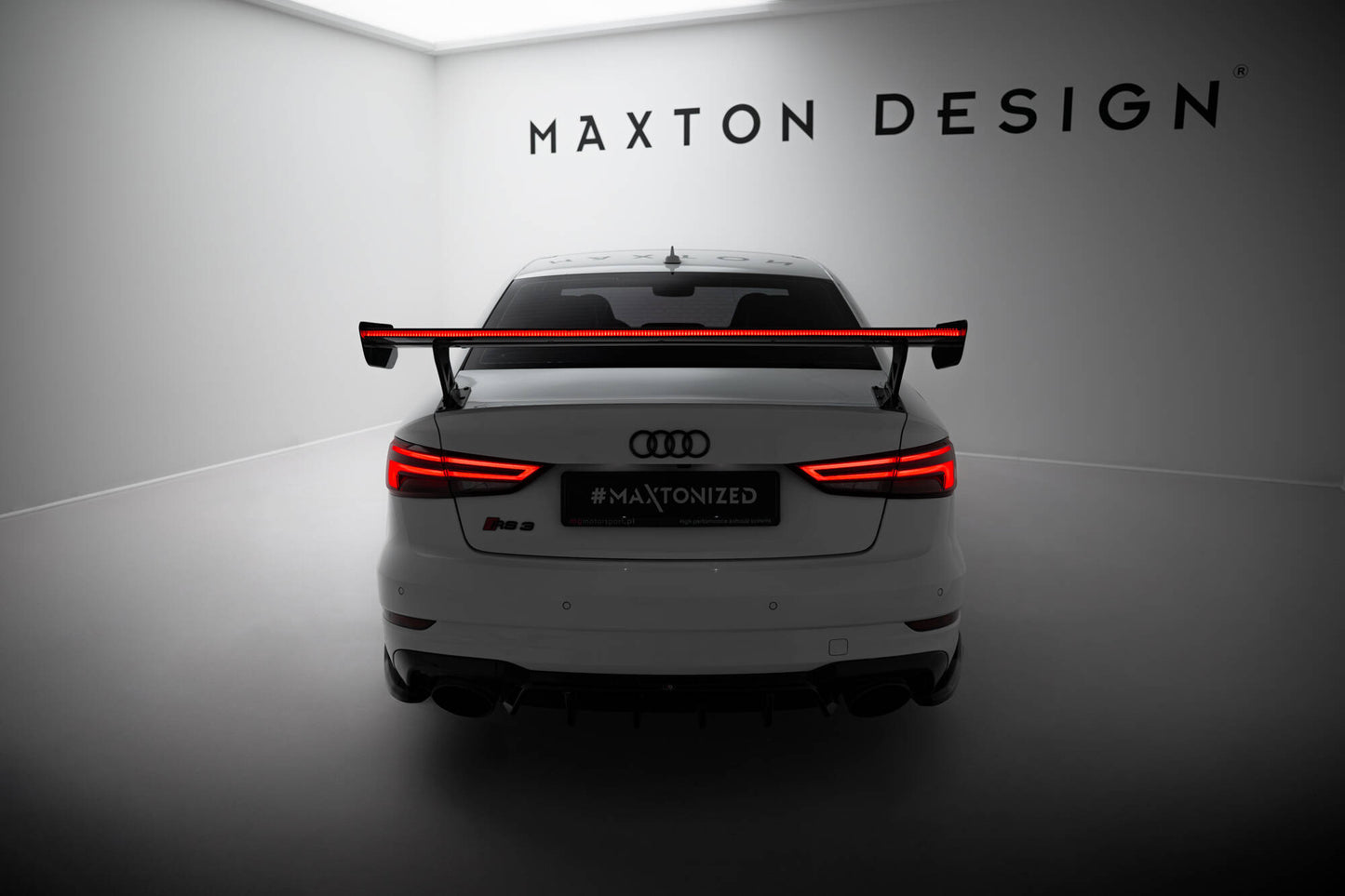 Carbon Spoiler With External Brackets Uprights + LED Audi A3 / A3 S-Line / S3 / RS3 Limousine 8V / 8V Facelift