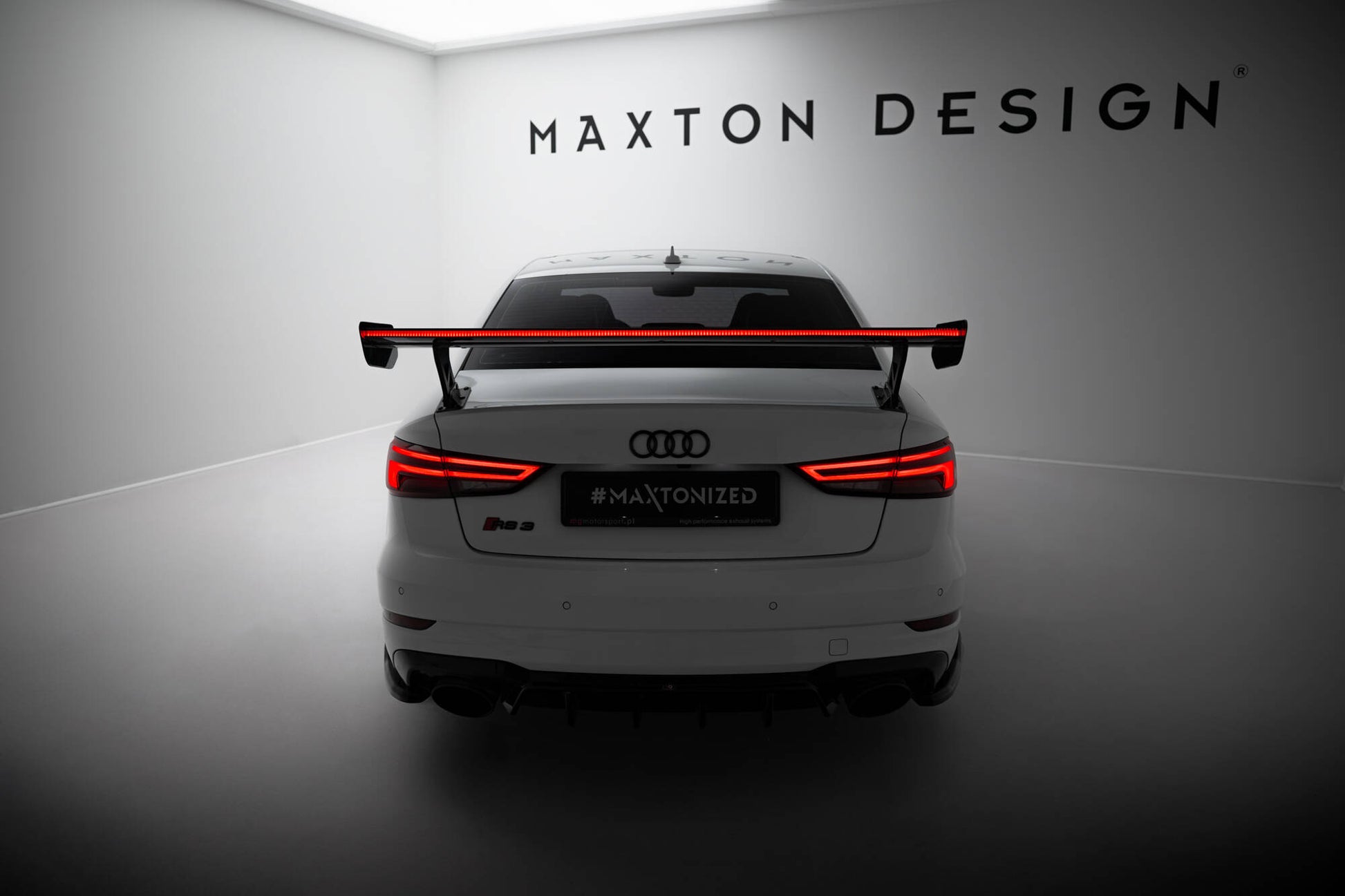 Carbon Spoiler With External Brackets Uprights + LED Audi A3 / A3 S-Line / S3 / RS3 Limousine 8V / 8V Facelift