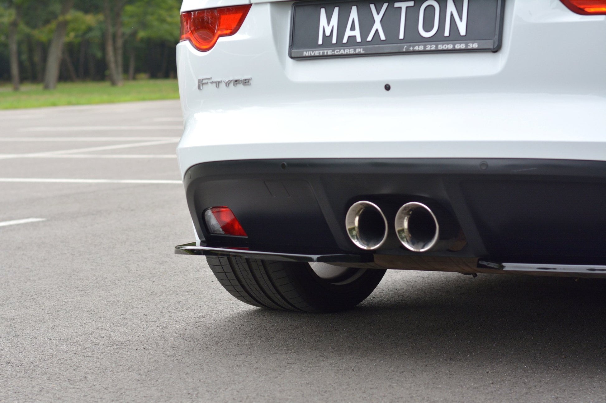Heck Ansatz Flaps Diffusor für JAGUAR F-TYPE schwarz Hochglanz