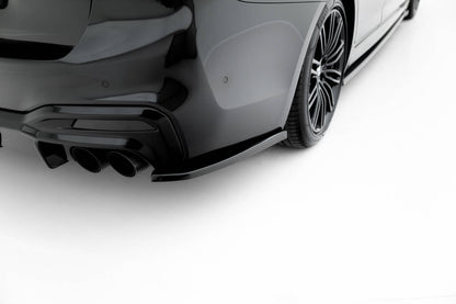 Heck Ansatz Flaps Diffusor für BMW M550i Limousine G30  schwarz Hochglanz