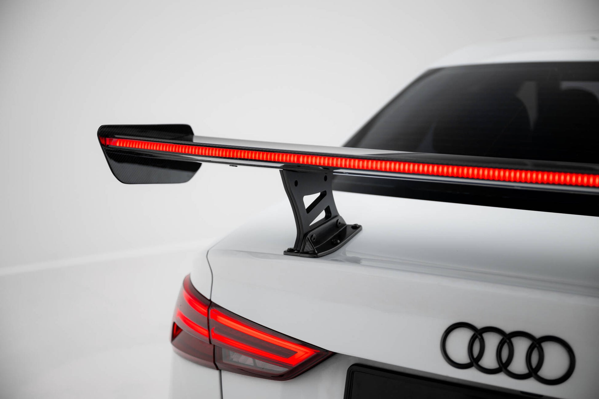 Carbon Spoiler With Internal Brackets Uprights + LED Audi A3 / A3 S-Line / S3 / RS3 Limousine 8V / 8V Facelift