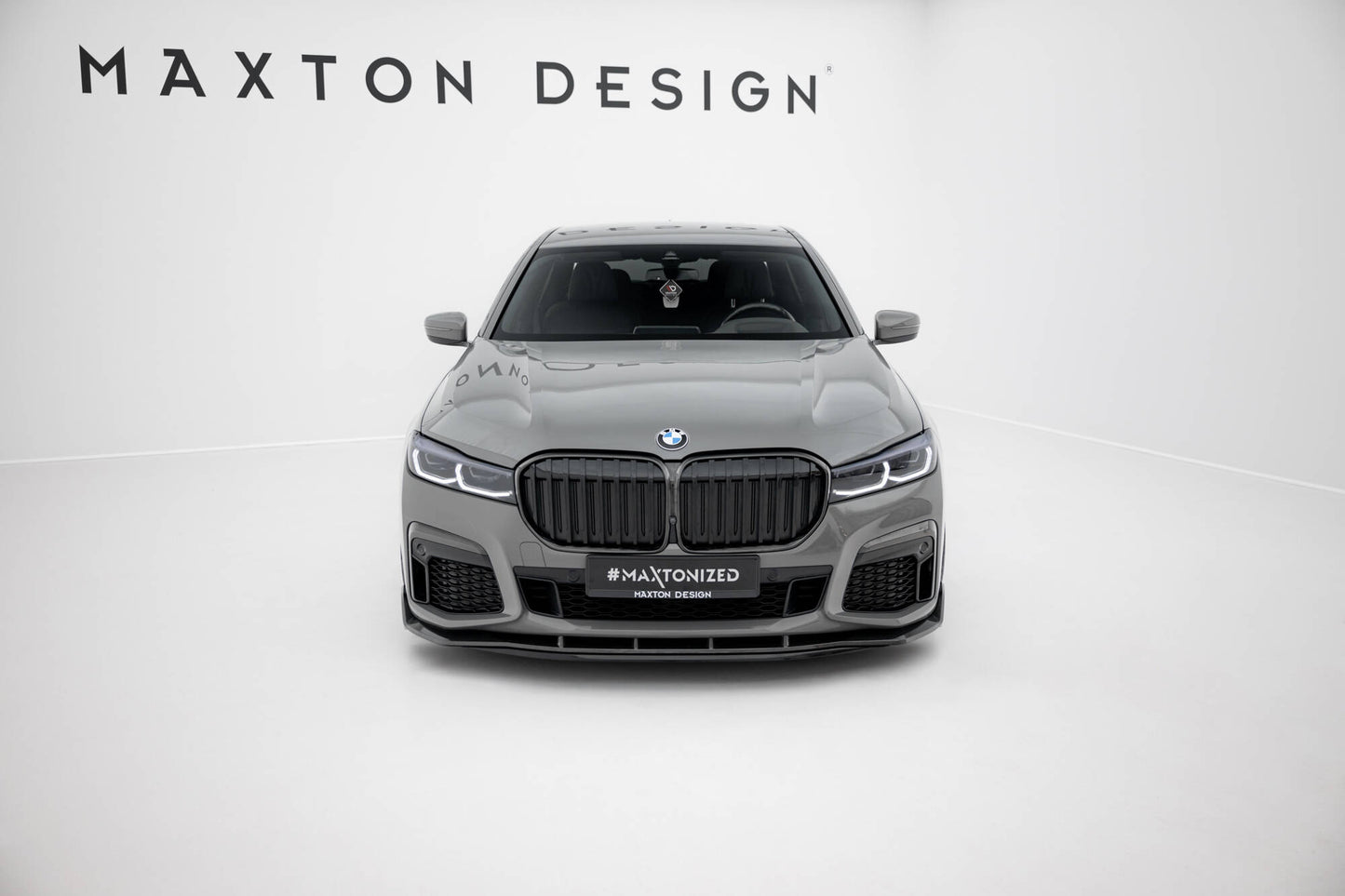 Prepreg Carbon Fiber Front Ansatz für + ABS Diffusor BMW 7 M-Paket G11 Facelift schwarz Hochglanz