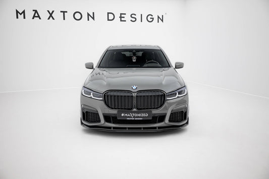 Prepreg Carbon Fiber Front Ansatz für + ABS Diffusor BMW 7 M-Paket G11 Facelift schwarz Hochglanz