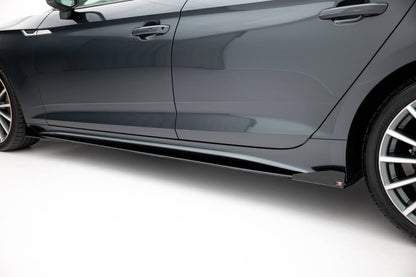 Street Pro Seitenschweller Ansatz für + Flaps Audi A5 Sportback F5 Facelift schwarz Hochglanz