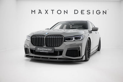 Prepreg Carbon Fiber Front Ansatz für + ABS Diffusor BMW 7 M-Paket G11 Facelift schwarz Hochglanz
