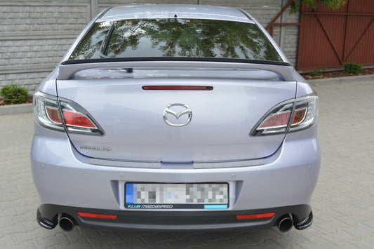 Heck Ansatz Flaps Diffusor für MAZDA 6 MK2 SPORT HATCH (GH-SERIES) vor Facelift schwarz Hochglanz