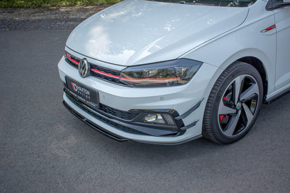 Front Ansatz V.4 für VW Polo GTI / R-line Mk6 schwarz Hochglanz
