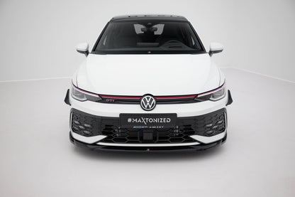 Front Ansatz V.4 für VW Golf GTI / GTE / R-Line Mk8 Facelift schwarz Hochglanz