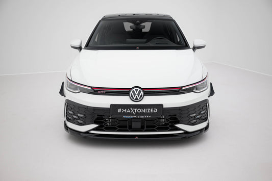 Front Ansatz V.4 für VW Golf GTI / GTE / R-Line Mk8 Facelift schwarz Hochglanz