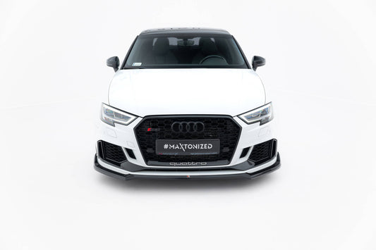 Front Ansatz V.4 für Audi RS3 Limousine 8V Facelift schwarz Hochglanz