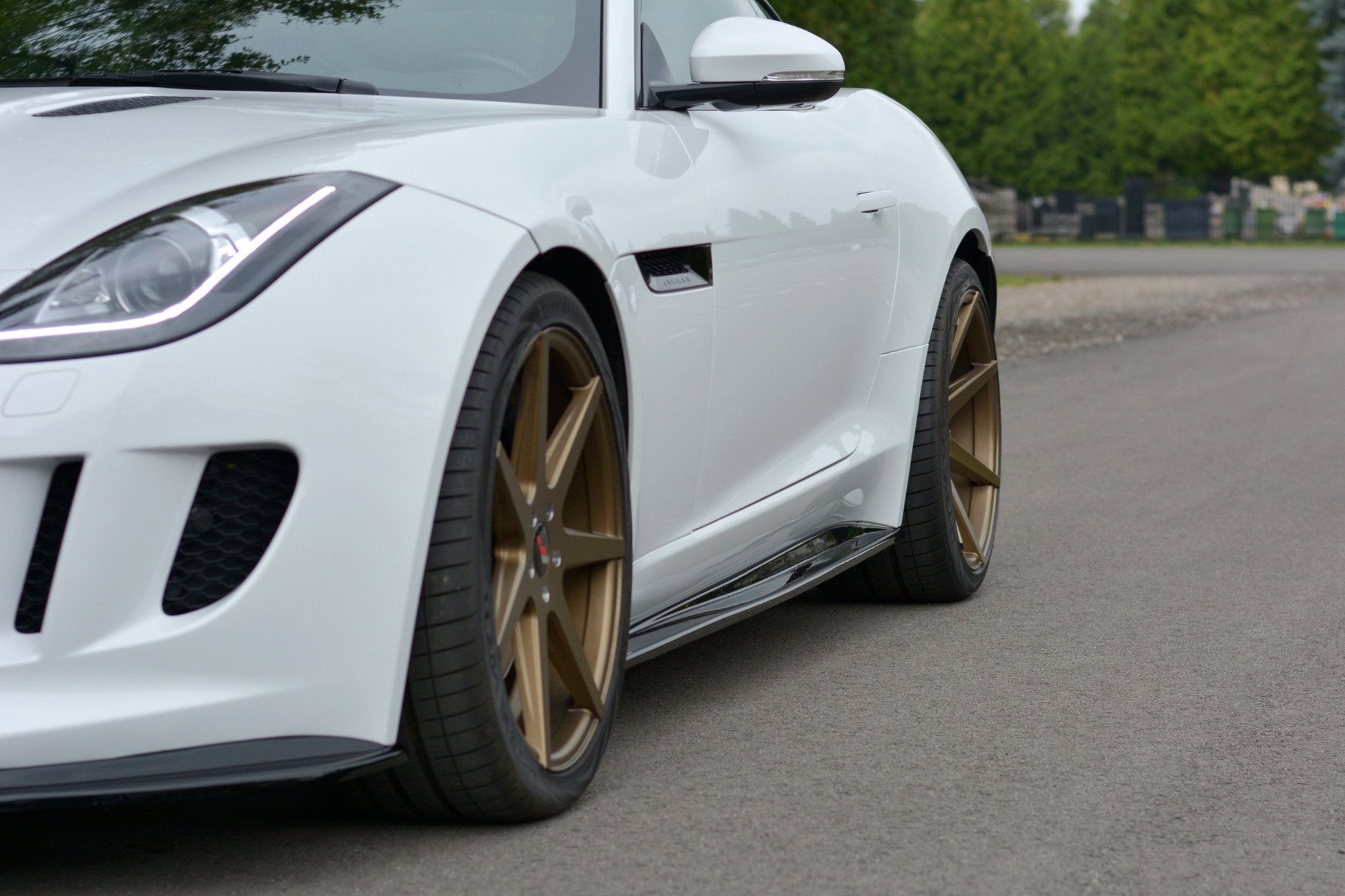 Seitenschweller Ansatz für JAGUAR F-TYPE schwarz Hochglanz