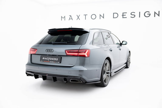 Diffusor Heck Ansatz V.2 für Audi A6 / A6 C7 S-line/ S6 C7 Facelift schwarz Hochglanz