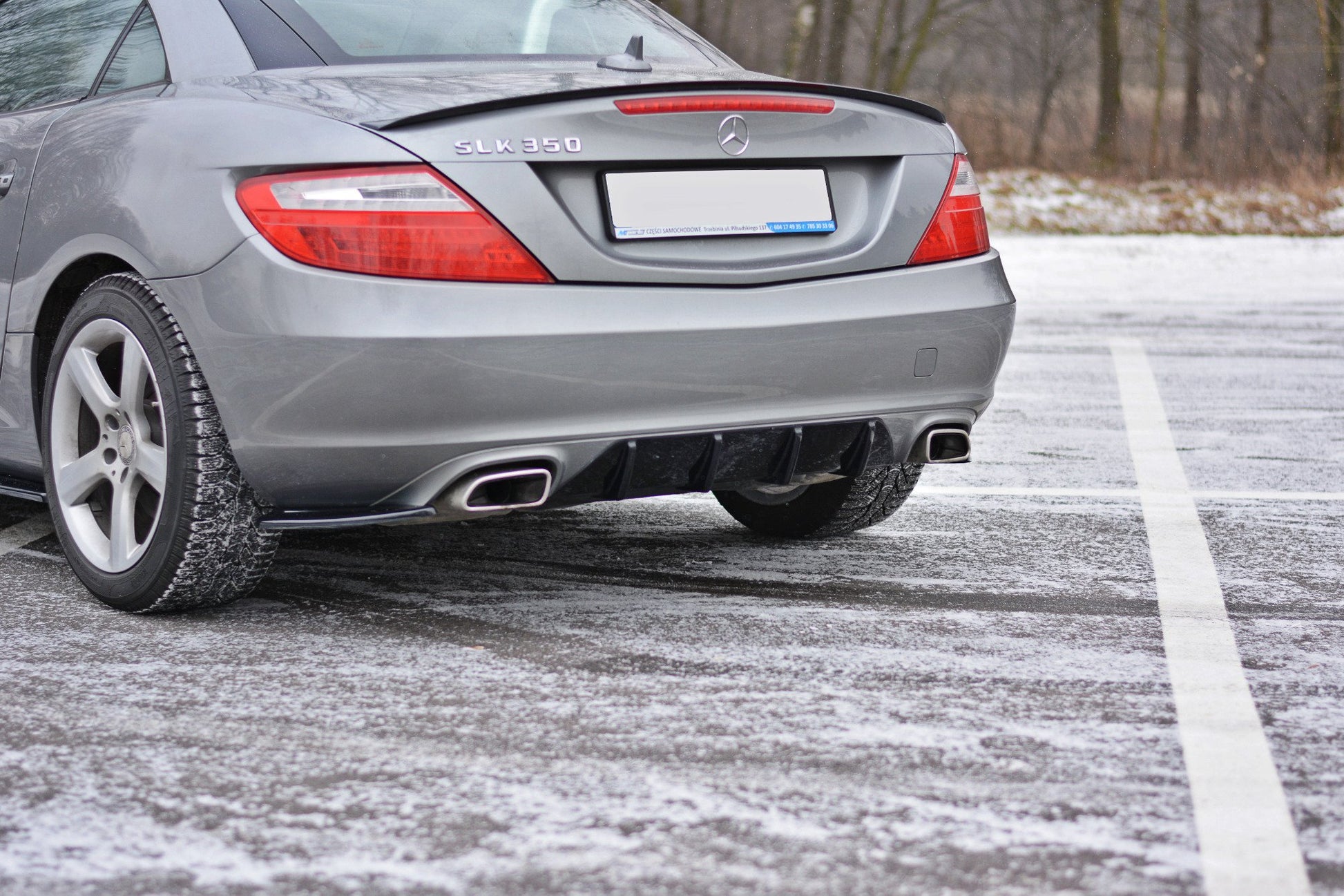 Diffusor Heck Ansatz für Mercedes SLK R172 schwarz Hochglanz