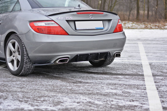 Diffusor Heck Ansatz für Mercedes SLK R172 schwarz Hochglanz