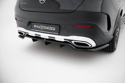 Mittlerer Cup Diffusor DTM Look Heck Ansatz für Mercedes-Benz GLC Coupe AMG-Line C254 schwarz Hochglanz
