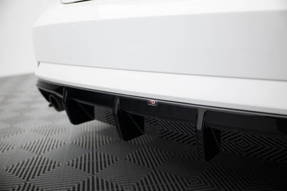 Diffusor Heck Ansatz für Audi A3 Limousine 8V Facelift  (Einzelauspuff li. re.)