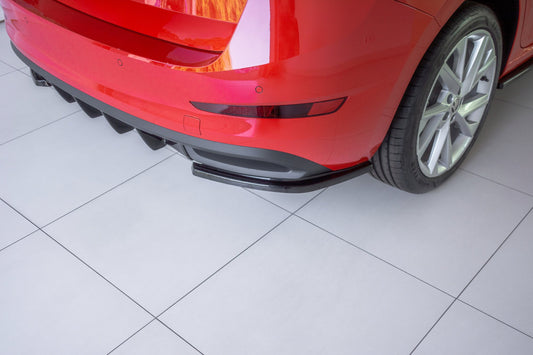Heck Ansatz Flaps Diffusor für Skoda Scala schwarz Hochglanz