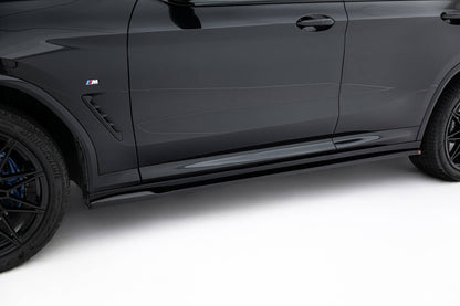 Seitenschweller Ansatz für BMW X4 M-Paket G02 Facelift schwarz Hochglanz