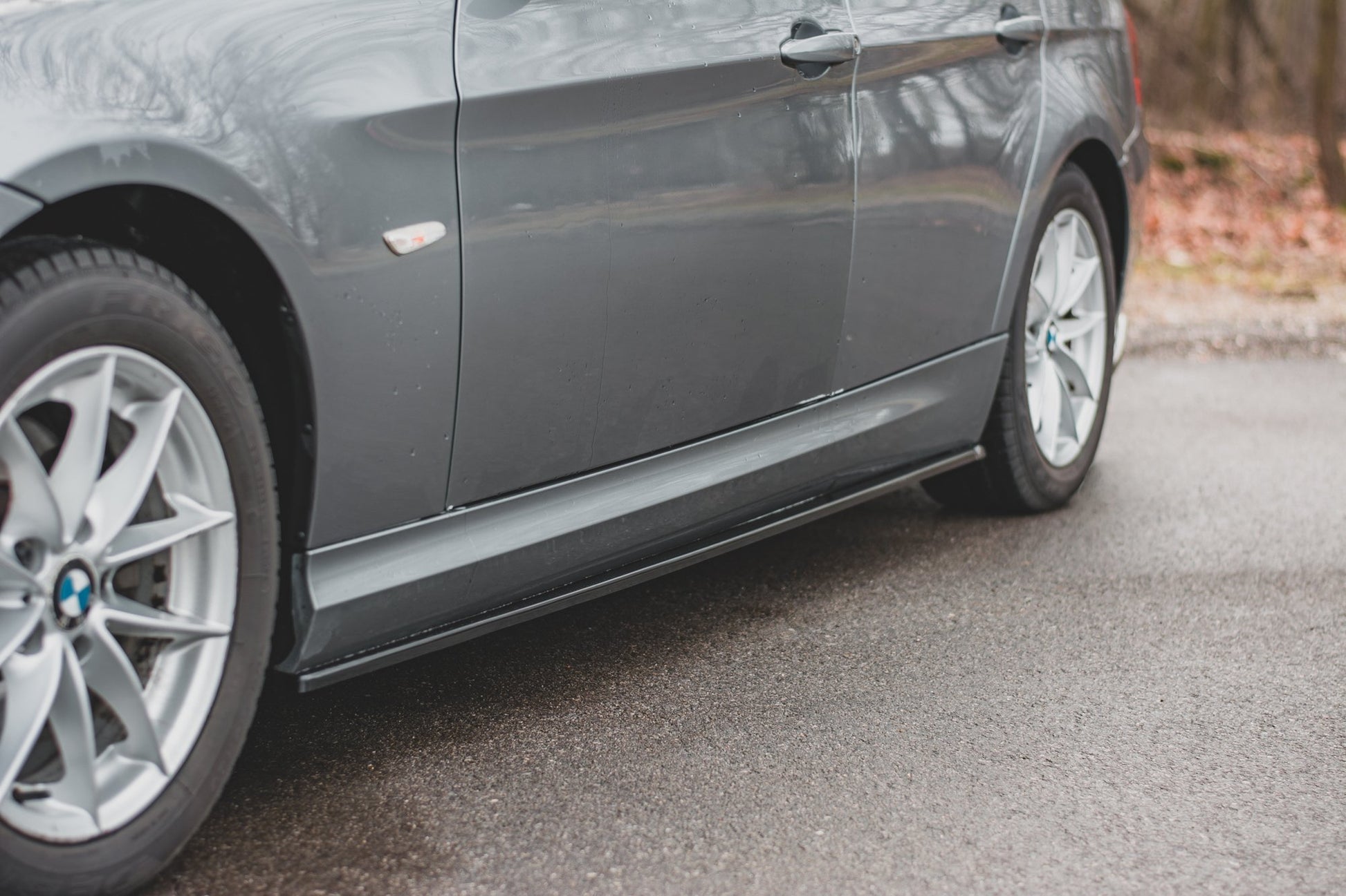 Seitenschweller Ansatz für BMW 3er E90/E91 Facelift schwarz Hochglanz