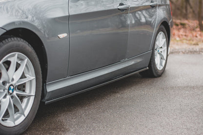 Seitenschweller Ansatz für BMW 3er E90/E91 Facelift schwarz Hochglanz