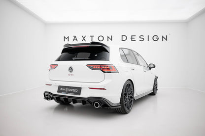 Diffusor Heck Ansatz V.2 für VW Golf GTI Mk8 schwarz Hochglanz