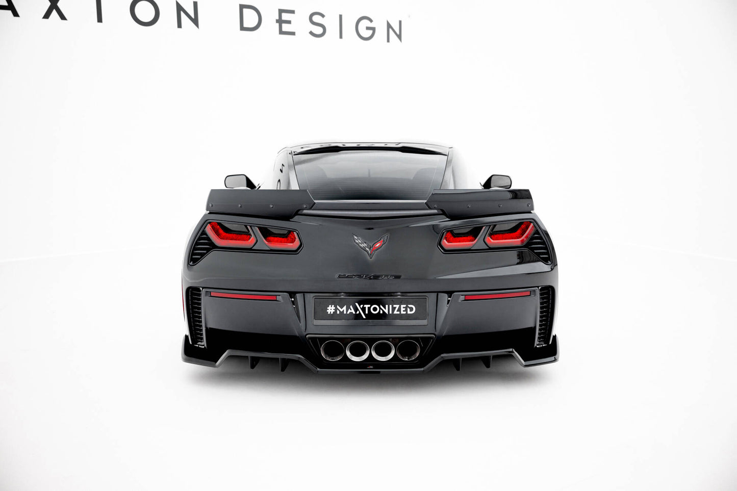 Mittlerer Diffusor Heck Ansatz DTM Look für Chevrolet Corvette Z06 C7 schwarz Hochglanz
