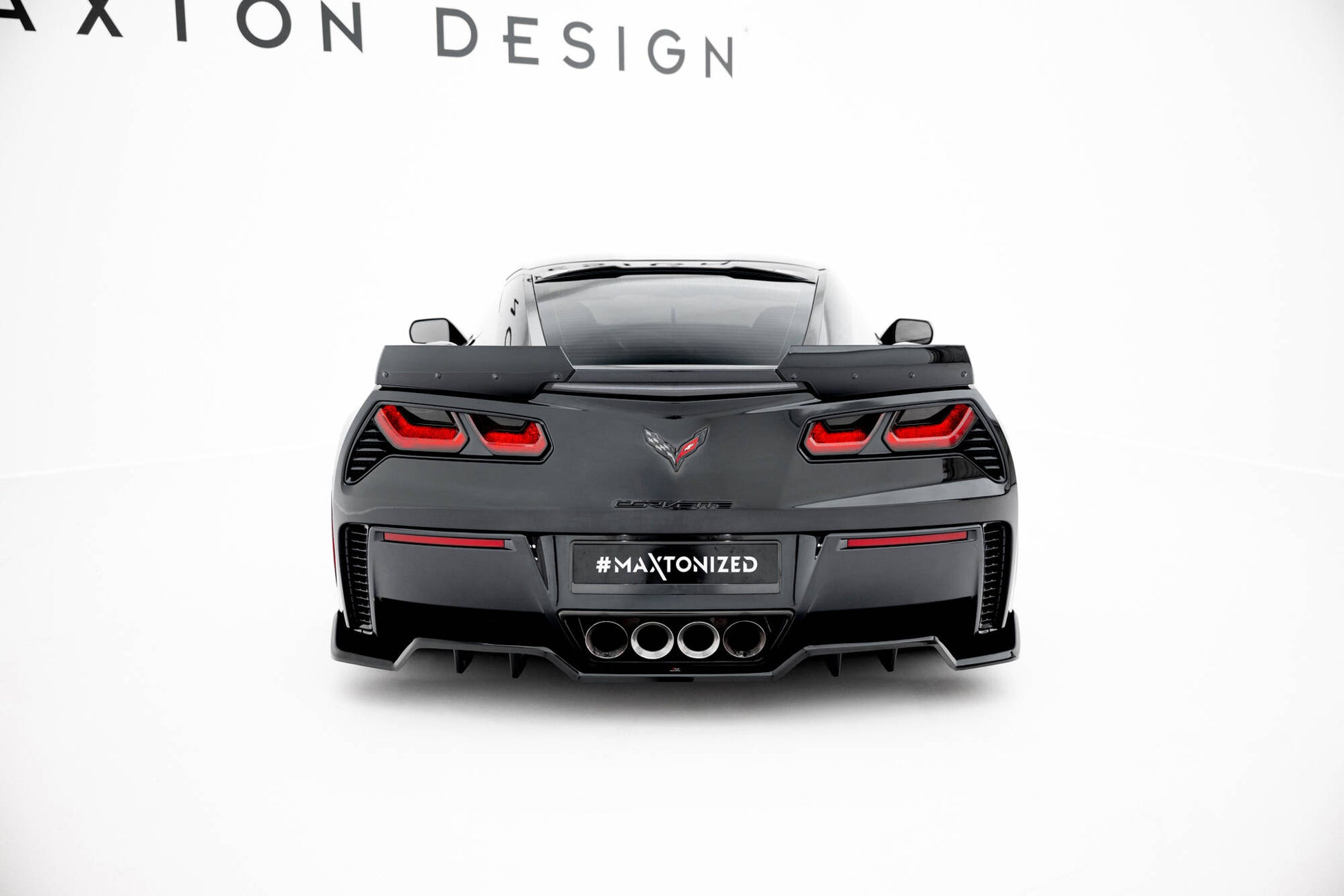 Mittlerer Diffusor Heck Ansatz DTM Look für Chevrolet Corvette Z06 C7 schwarz Hochglanz