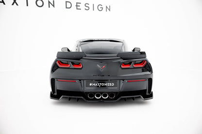 Mittlerer Diffusor Heck Ansatz DTM Look für Chevrolet Corvette Z06 C7 schwarz Hochglanz
