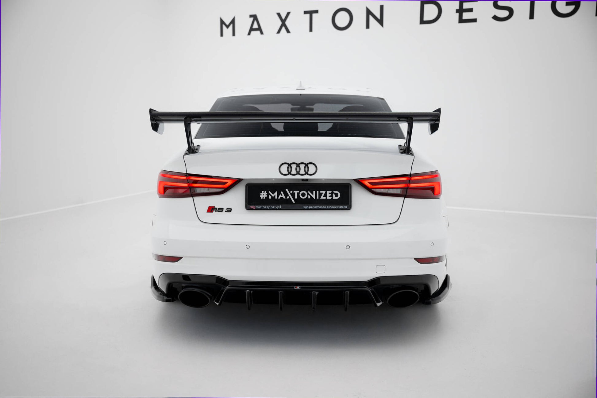 Carbon Spoiler With External Brackets Uprights  Audi A3 / A3 S-Line / S3 / RS3 Limousine 8V / 8V Facelift