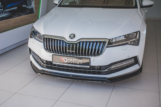 Front Ansatz V.3 für Skoda Superb Liftback / Combi Mk3 Facelift schwarz Hochglanz