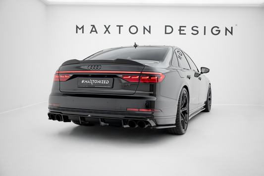 Diffusor Heck Ansatz für Audi S8 D5 schwarz Hochglanz
