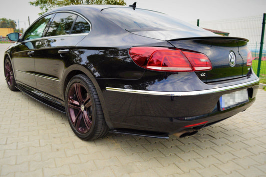 Heck Ansatz Flaps Diffusor für VOLKSWAGEN CC R-LINE schwarz Hochglanz