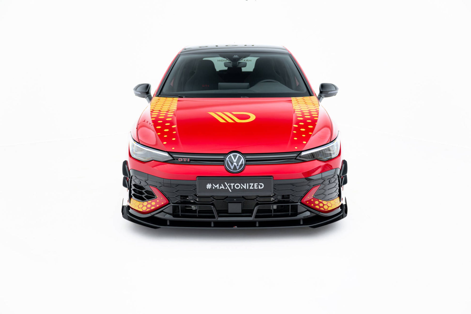 Street Pro Front Ansatz + Flaps für VW Golf GTI Clubsport Mk8 Facelift schwarz Hochglanz