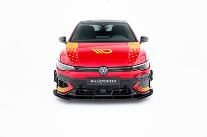 Street Pro Front Ansatz + Flaps für VW Golf GTI Clubsport Mk8 Facelift schwarz Hochglanz