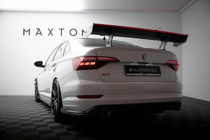 Carbon Spoiler With Internal Brackets Uprights + LED VW Jetta GLI Mk7