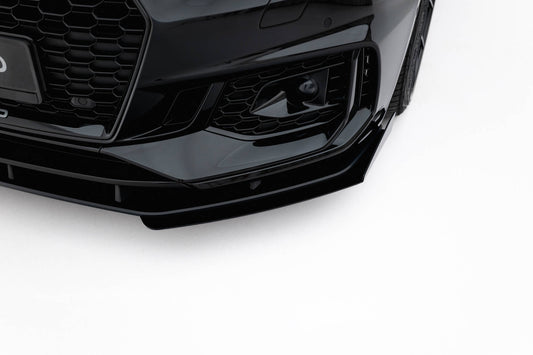 Street Pro Front Ansatz + Flaps für Audi RS5 Coupe / Sportback F5 schwarz Hochglanz