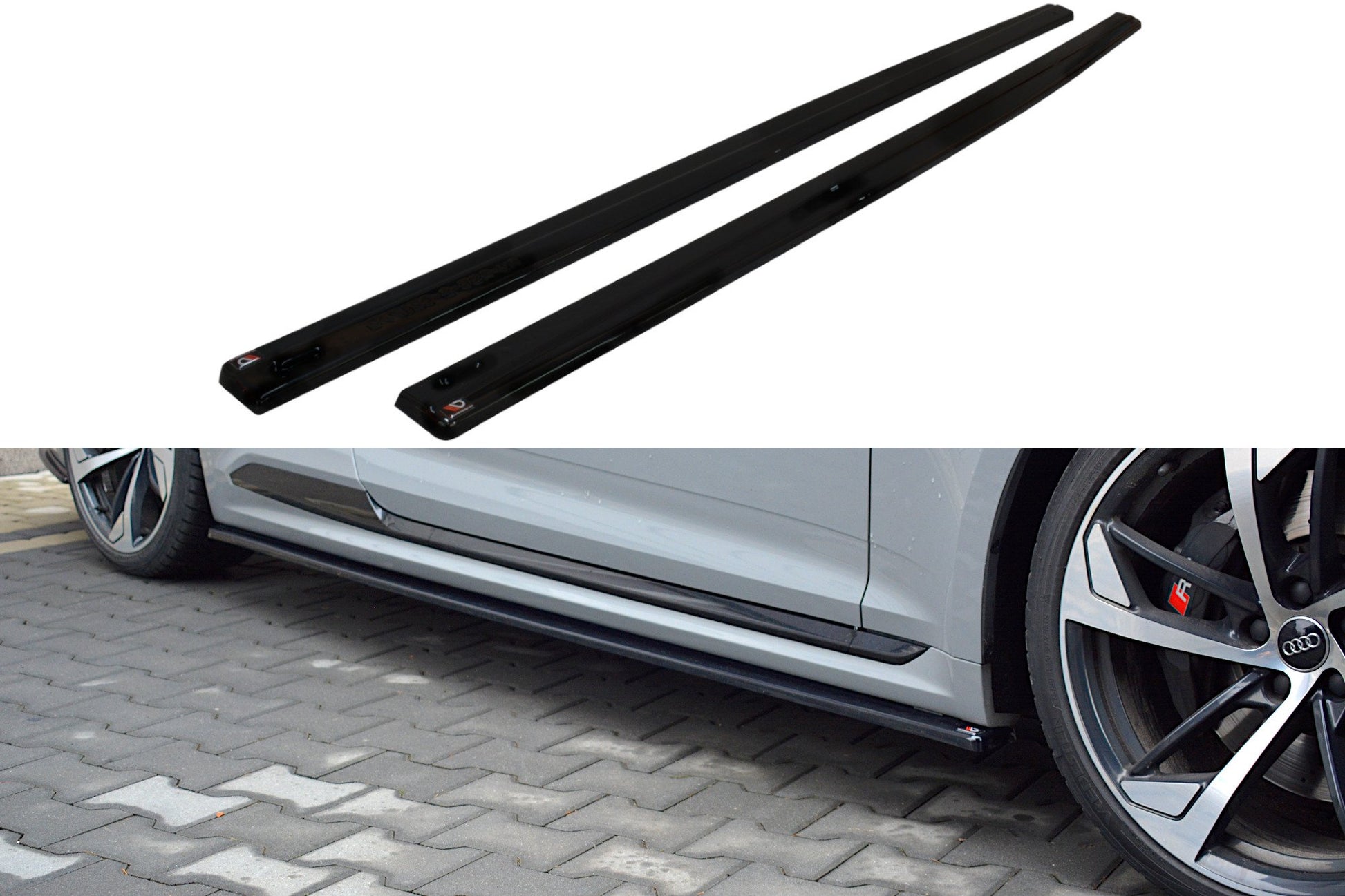 Seitenschweller Ansatz für Audi RS5 Coupe F5  schwarz Hochglanz