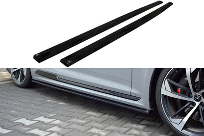 Seitenschweller Ansatz für Audi RS5 Coupe F5  schwarz Hochglanz